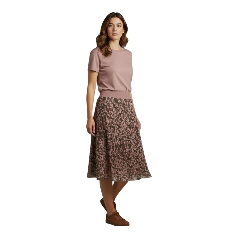Liz & Co Skirt Vine Print Size 10